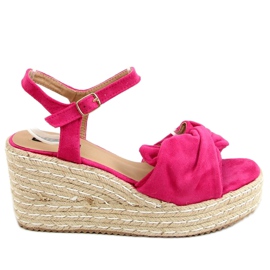 Sandale espadrile pe pene fuchsia WH-3K63 Fuchsia roz