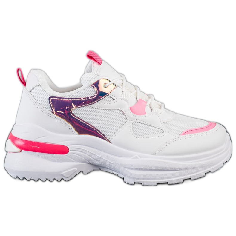 SHELOVET Adidași cu inserții roz alb