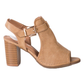Renda Sandale construite cu piele ecologică bej maro