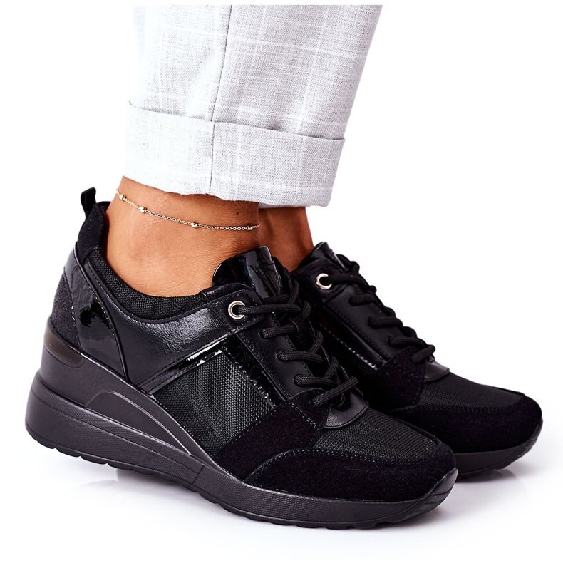 Adidași cu toc Vinceza 10606 Negru