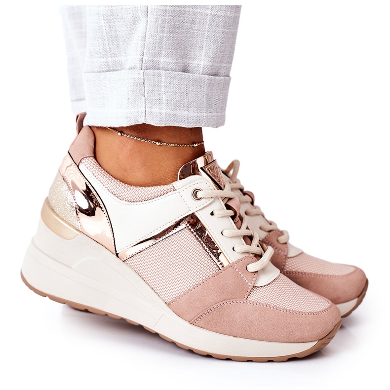 Adidași cu toc Vinceza 10606 Roz