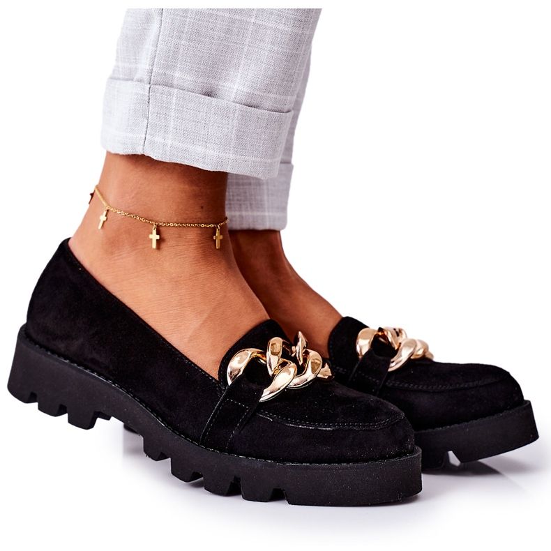 Mocasini din piele de căprioară Lewski Shoes 3040 Negru