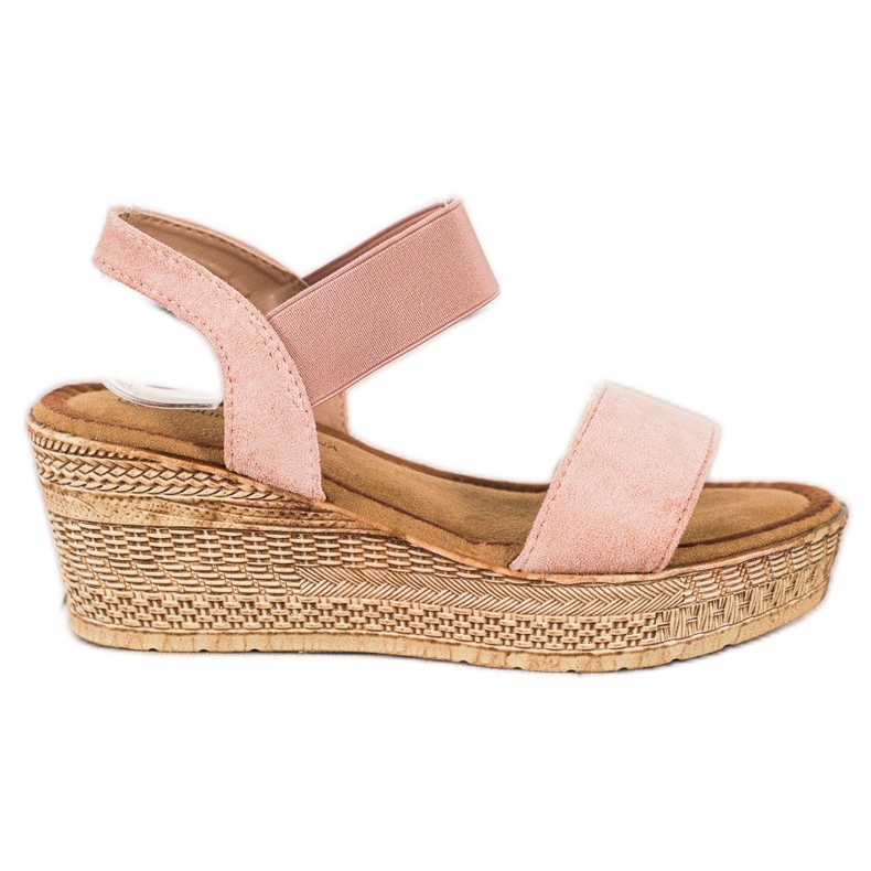 Queentina Sandale ușoare din piele de căprioară roz