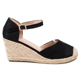 Cm Paris Espadrile negre pe pană negru