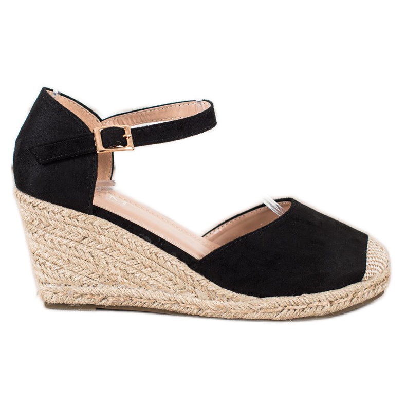 Cm Paris Espadrile negre pe pană negru