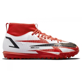 Pantof de fotbal Nike Mercurial Superfly 8 Academy CR7 Tf Jr DB2679 600 multicolor portocale si rosii
