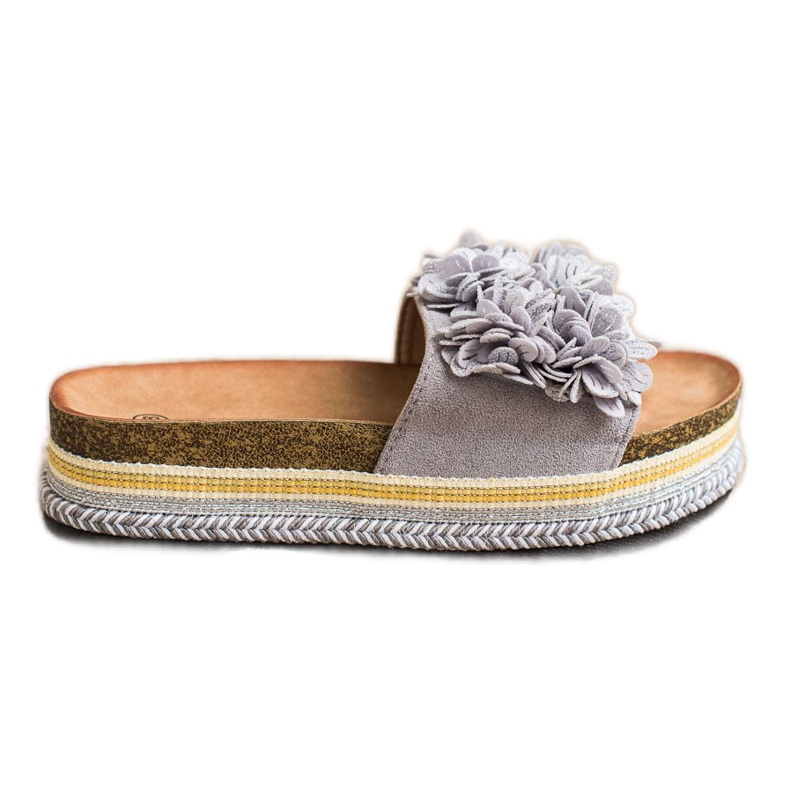 SHELOVET Papuci Pe Platforma Cu Ornament gri