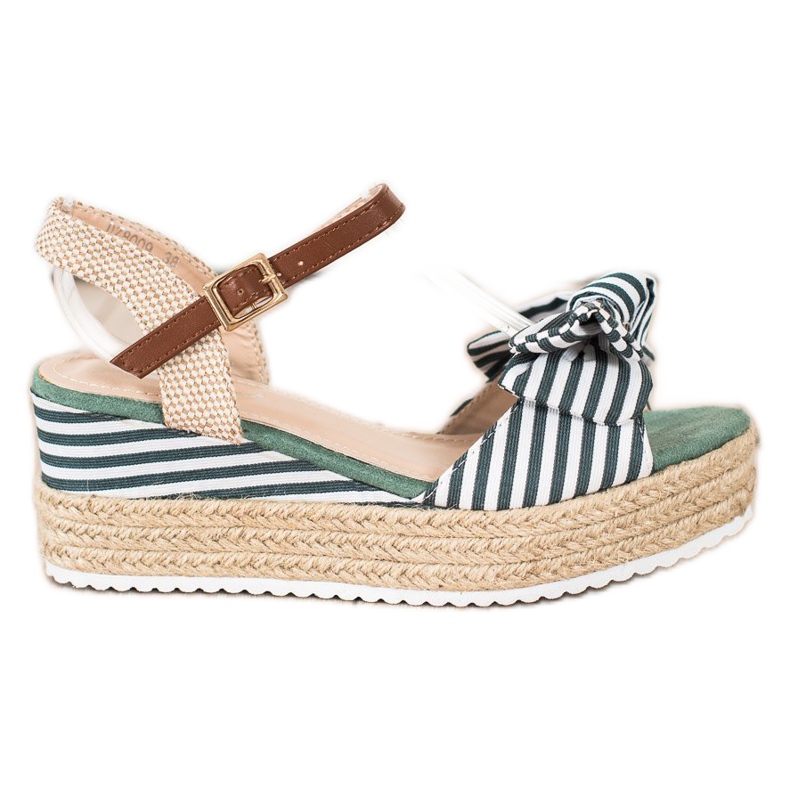 Sweet Shoes Sandale Espadrile Cu Dungi verde