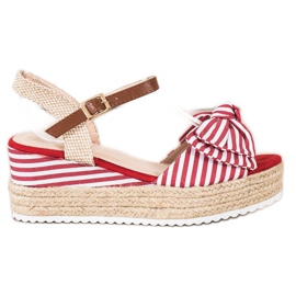 Sweet Shoes Sandale Espadrile Cu Dungi roșu Sweet Shoes Sandale Espadrile Cu Dungi roșu