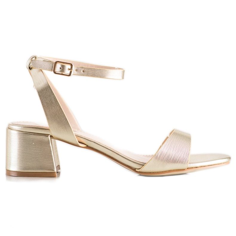 SHELOVET Sandale aurii elegante de aur