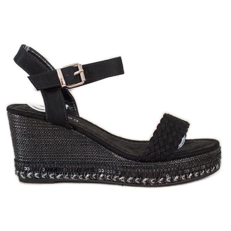 SHELOVET Sandale cu pene împletite negru