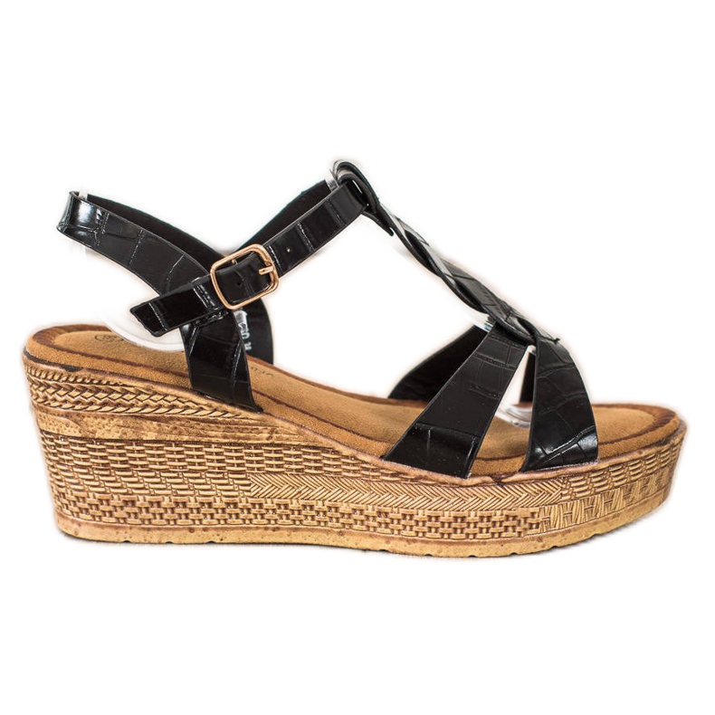 Queentina Sandale din piele ecologică negru