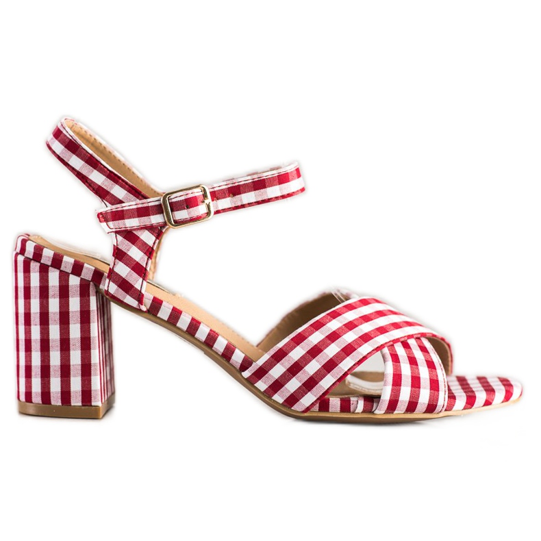 SHELOVET Sandale cu carouri la modă roșu