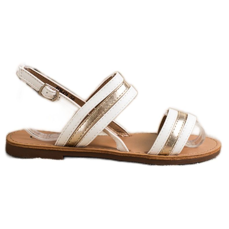 Cm Paris Sandale plate din piele Eco alb