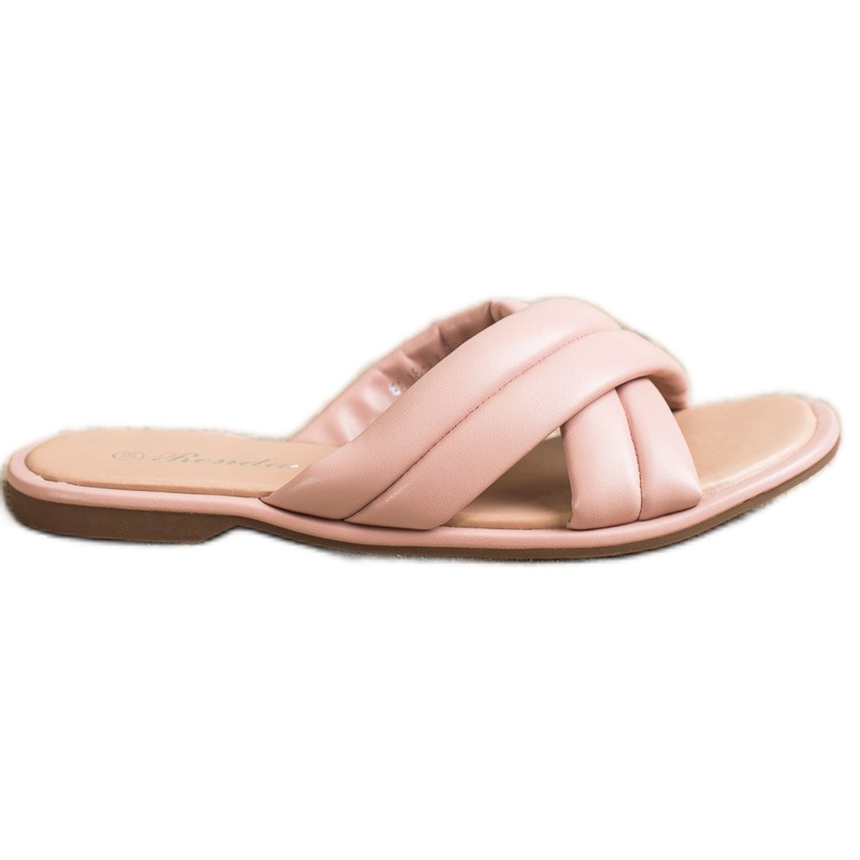 Renda Papuci din piele ecologică la modă roz