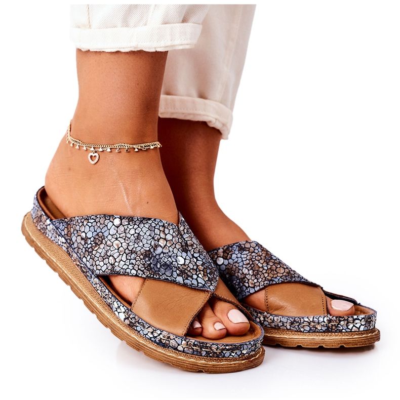 Papuci cu profil din piele Maciejka 04986-02 Maro Papuci cu profil din piele Maciejka 04986-02 Maro