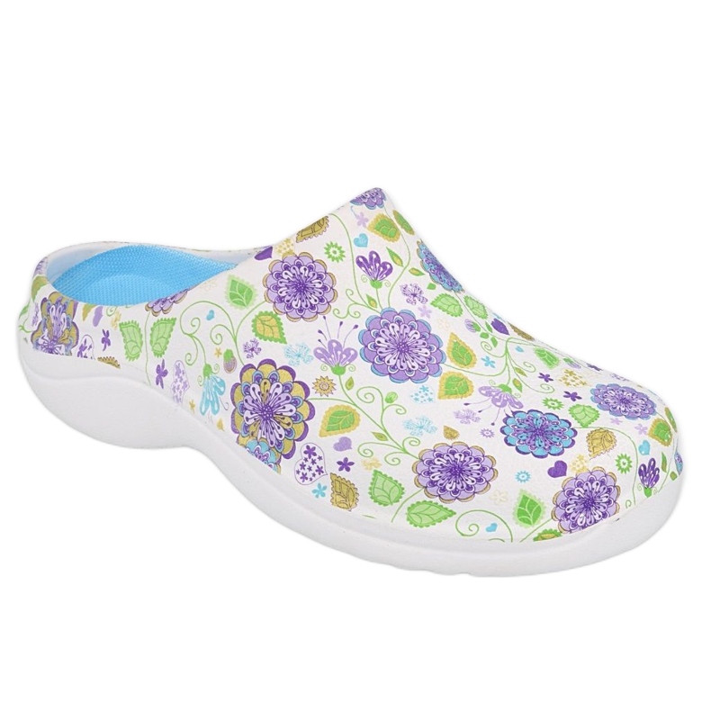 Pantofi de damă Befado - floare 3 alb / violet 154D103
