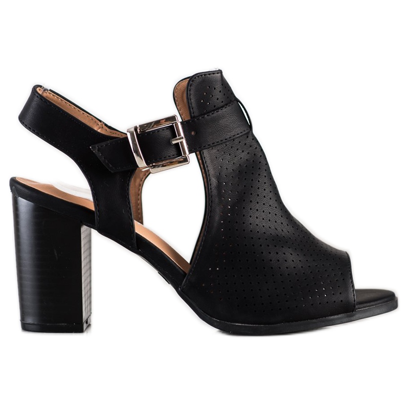 Renda Sandale construite cu piele ecologică negru