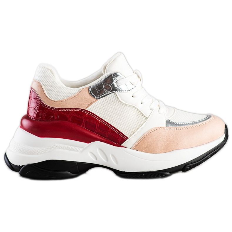 SHELOVET Adidași cu stil alb și roz SHELOVET Adidași cu stil alb și roz