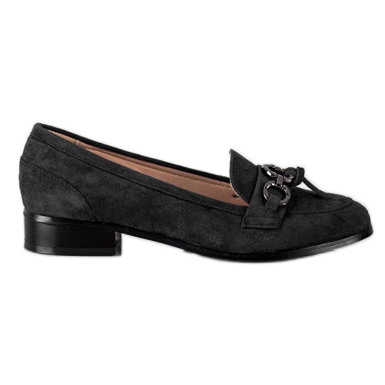 Mocasini cu toc plat VINCEZA negru