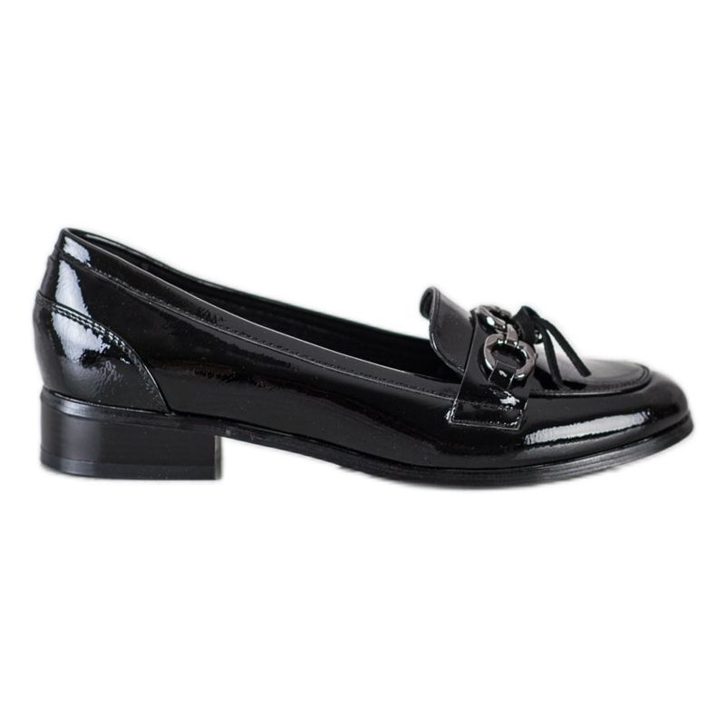Mocasini cu toc plat VINCEZA negru