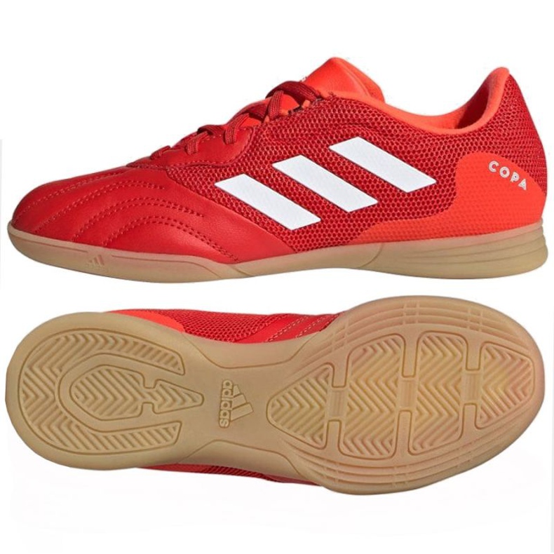 Ghete de fotbal Adidas Copa Sense.3 In Sala Jr FY6157 roșu portocale si rosii Ghete de fotbal Adidas Copa Sense.3 In Sala Jr FY6157 roșu portocale si rosii