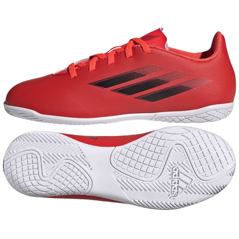 Ghete de fotbal Adidas X Speedflow.4 In Jr FY3331 multicolor portocale si rosii Ghete de fotbal Adidas X Speedflow.4 In Jr FY3331 multicolor portocale si rosii