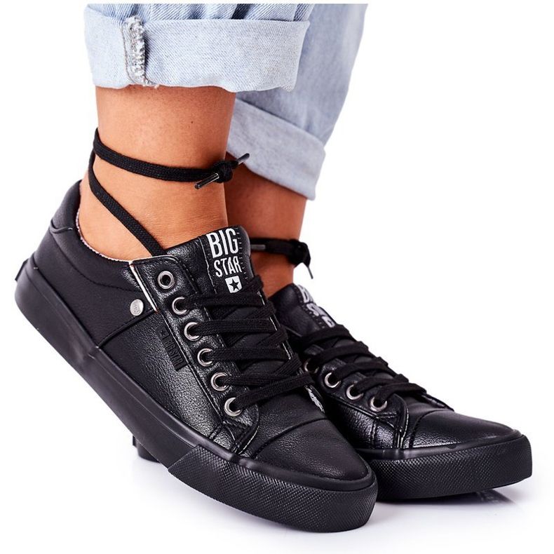 Adidași din piele pentru femei Big Star GG274061 Negru