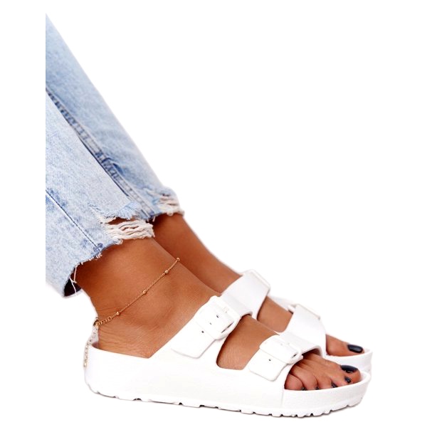 NEWS Papuci de cauciuc alb Stacy pentru femei