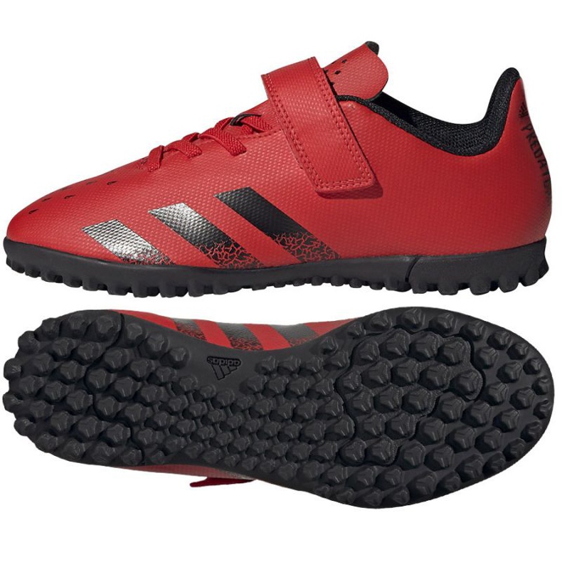 Ghete de fotbal Adidas Predator Freak.4 H&amp;L Tf Jr FY6323 multicolor portocale si rosii