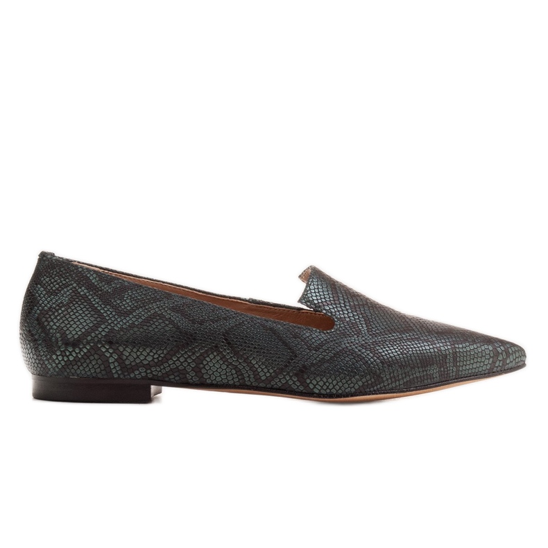 Marco Shoes Balerini lordsy din piele de șarpe, sticla verde Marco Shoes Balerini lordsy din piele de șarpe, sticla verde