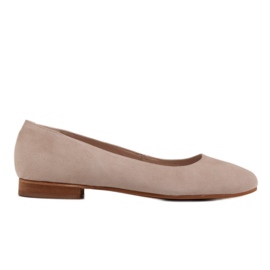 Marco Shoes Balerini elegante din piele intoarsa naturala bej Marco Shoes Balerini elegante din piele intoarsa naturala bej