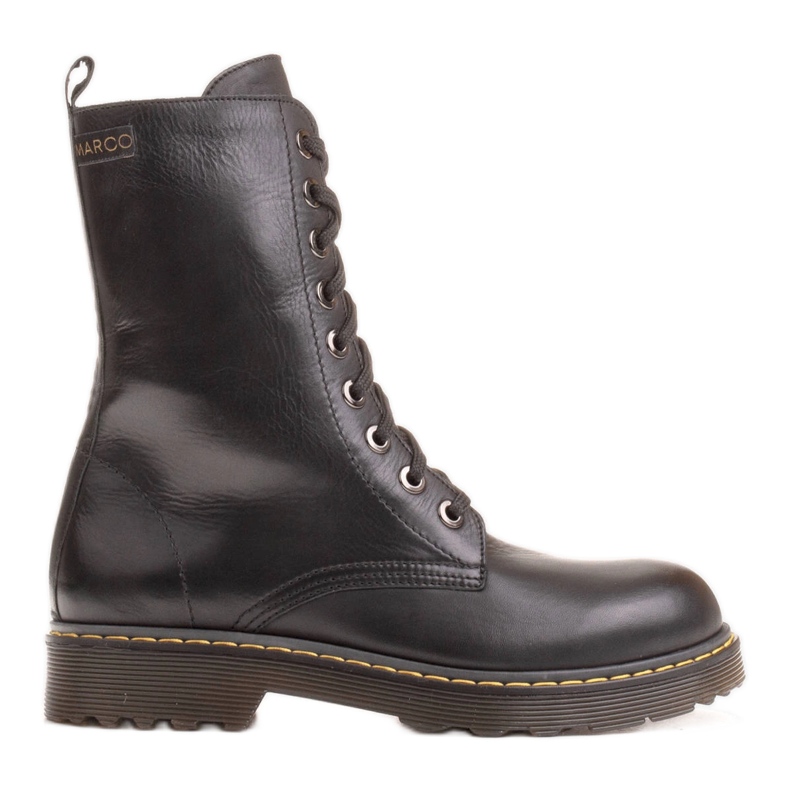 Marco Shoes Cizme înalte, cizme legate pe o talpă translucidă negru