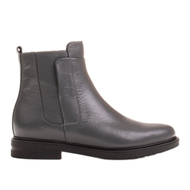 Marco Shoes Ghete ușoare izolate cu fund plat din piele naturală gri Marco Shoes Ghete ușoare izolate cu fund plat din piele naturală gri