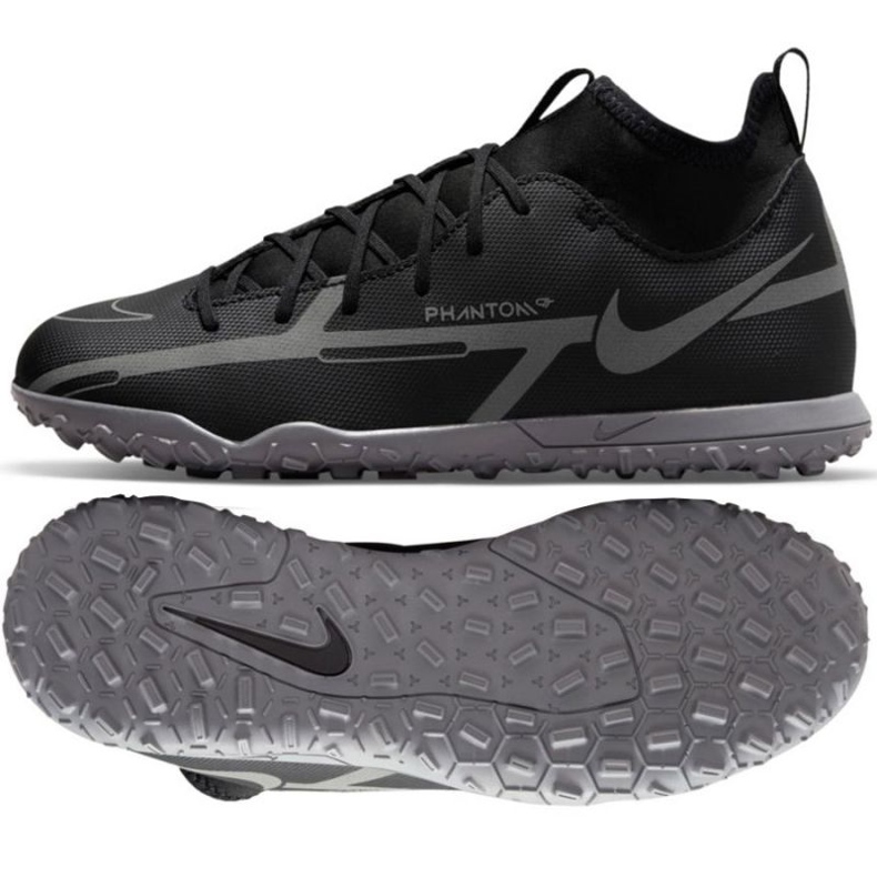 Pantofi de fotbal Nike Phantom GT2 Club Dynamic Fit Tf Jr DC0826 004 negru negru