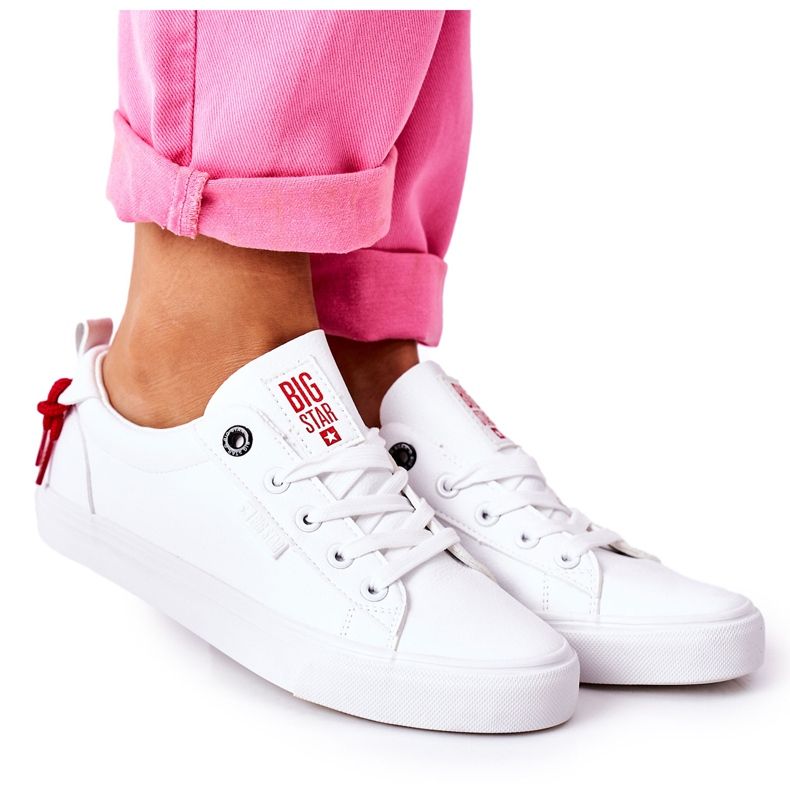 Adidași din piele pentru femei Big Star GG274160 Alb
