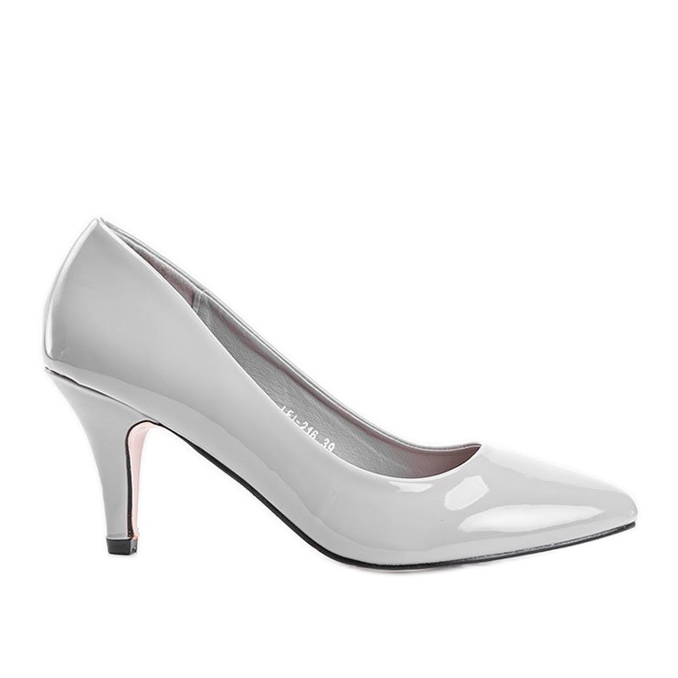 Pompi gri pe toc stiletto Faith