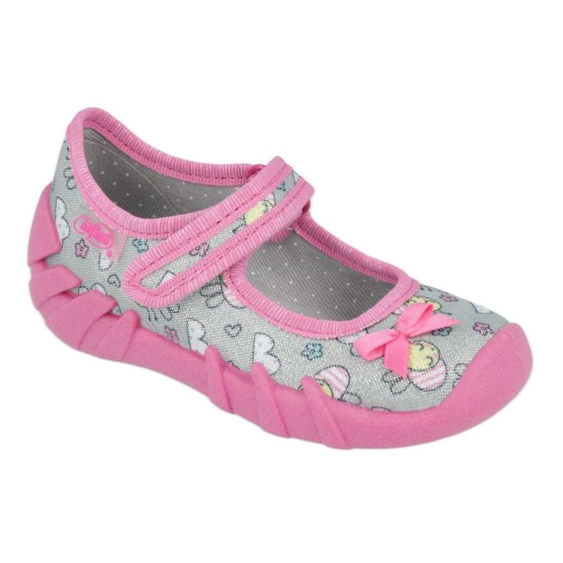 Befado Children’s Slippers 109p218 Pink cu un arc roz
