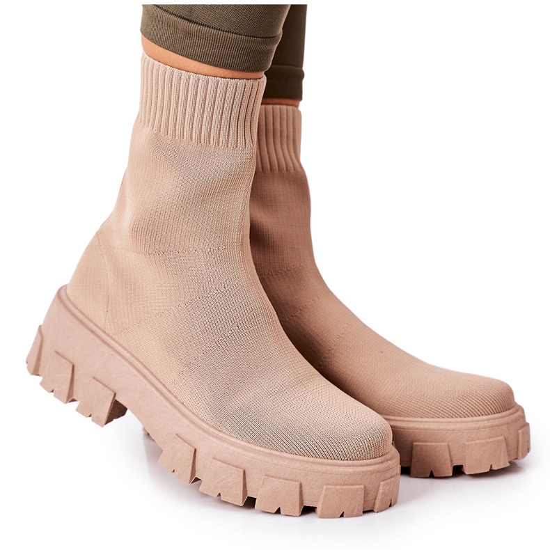 PS1 Muncitori din țesături elastice de pe platformă Bej Inspirație