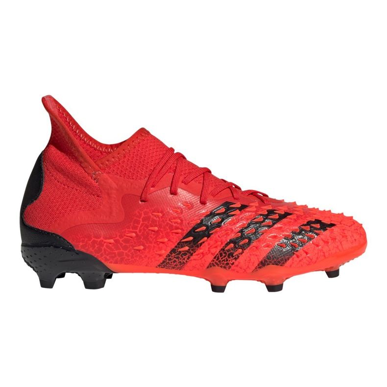 Ghete de fotbal Adidas Predator Freak.1 Fg Jr FY6262 roșu portocale si rosii