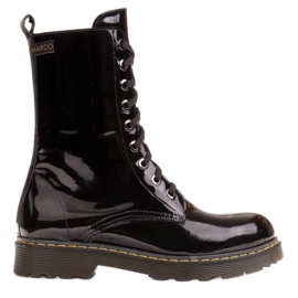 Marco Shoes Cizme înalte, cizme legate pe o talpă translucidă negru
