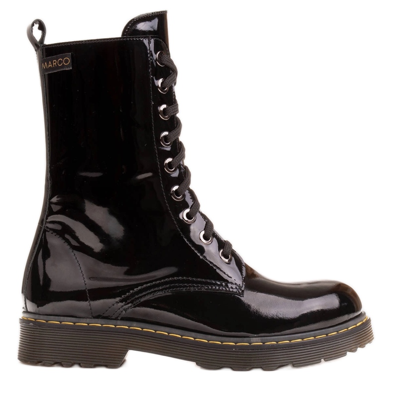 Marco Shoes Cizme înalte, cizme legate pe o talpă translucidă negru