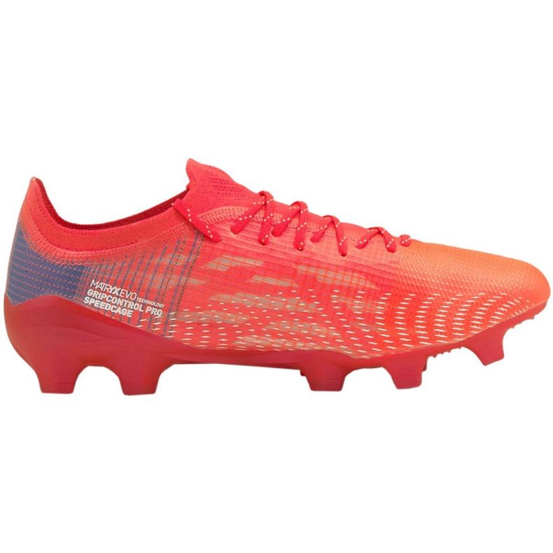 Ghete de fotbal Puma Ultra 1.3 Fg Ag M 106477 02 roșu portocale si rosii