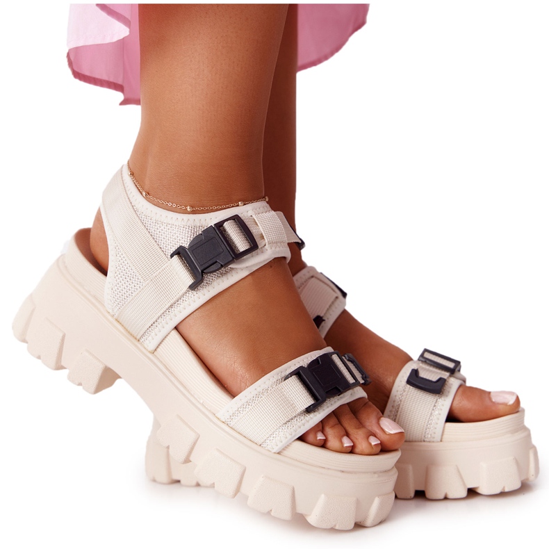 PS1 Sandale pe platforma masivă Beige Fly High bej