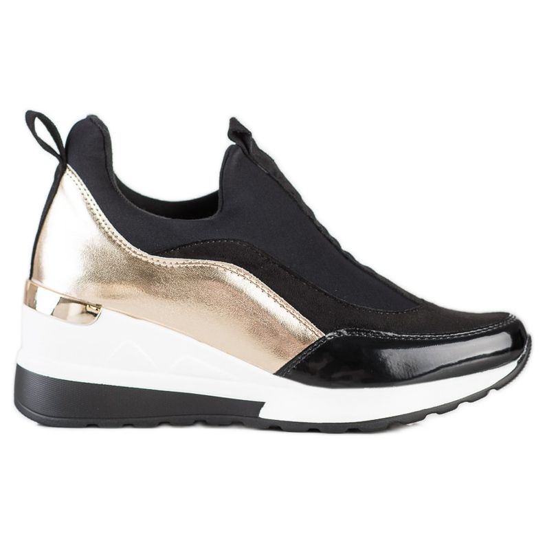 Evento Tenisi Slip-On Wedge negru de aur