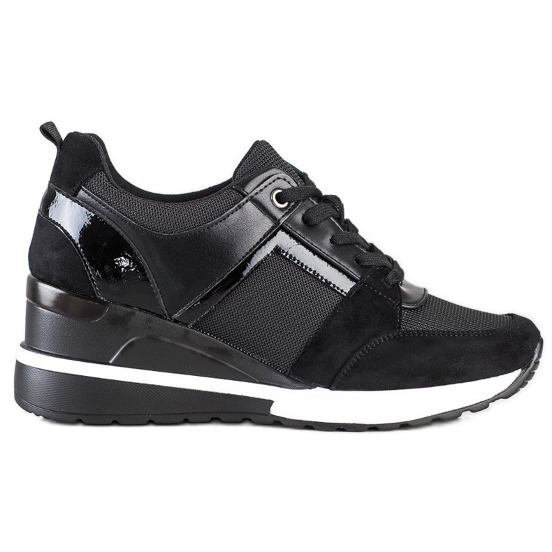 W. Potocki Adidași eleganți cu pană negru W. Potocki Adidași eleganți cu pană negru