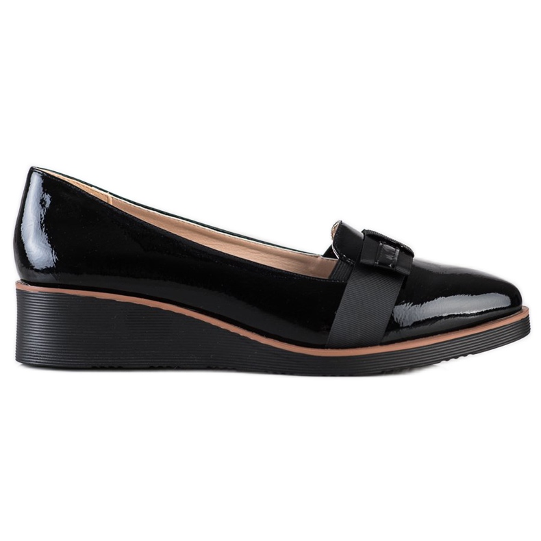 W. Potocki Încălțăminte cu panglică decorativă negru