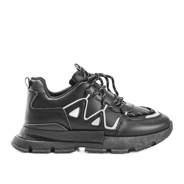 Adidași negri cu inserții reflectorizante Filua negru