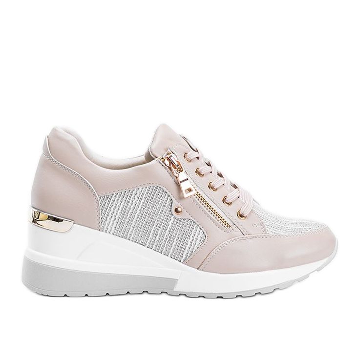 Adidași bej strălucitori pe pană The Moment