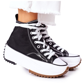 FJ1 Adidași înalți pe platforma electrică Black Love alb negru